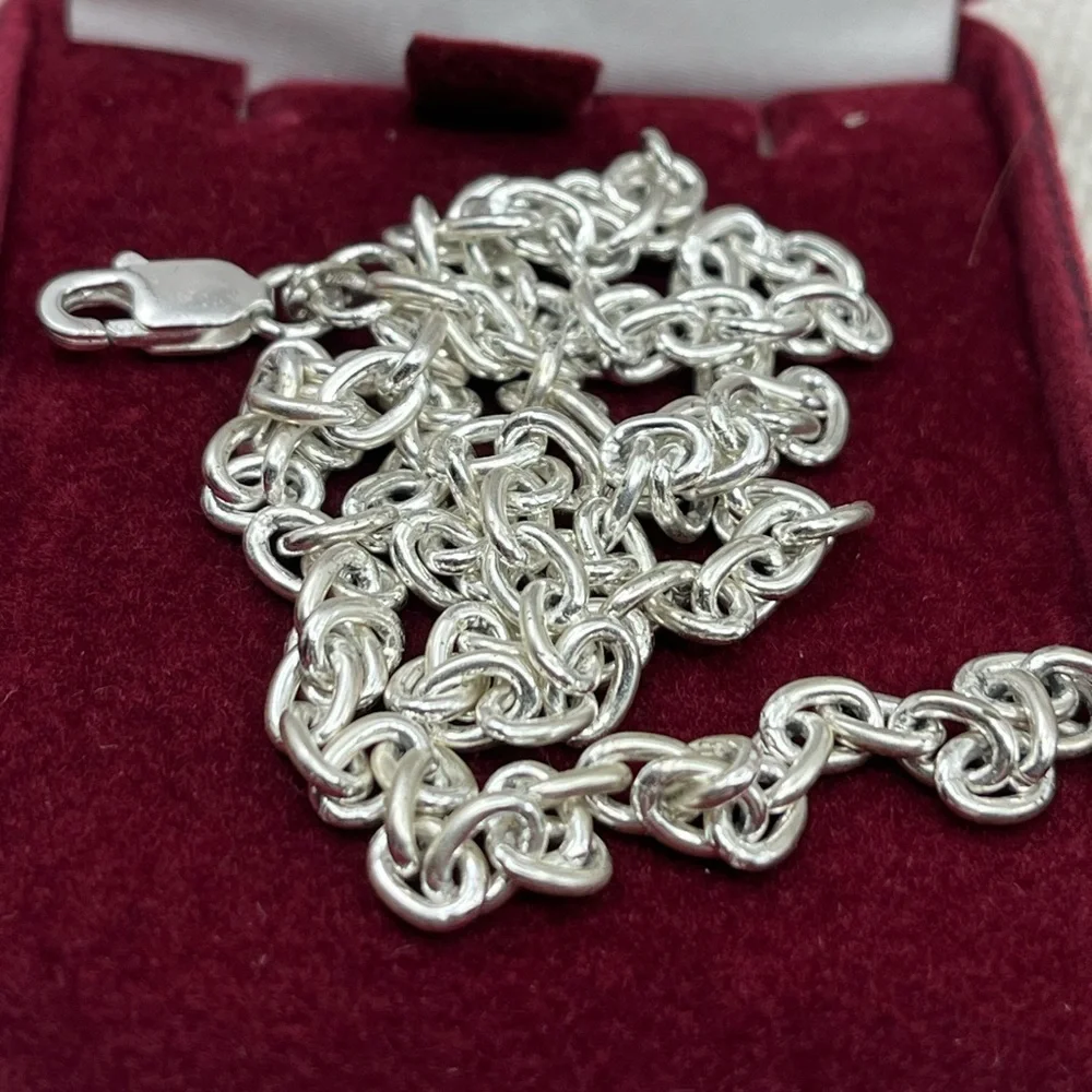Timeless 925 Sterling Silver Rope Chain Necklace – 18” - Picture 10 of 16